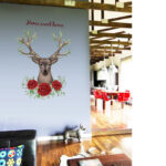 Sk9064 Roses Deer Wall Sticker - Image 4