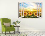 IMPRESSIVE 3D WINDOW WALL DECALS, REMOVABLE WALL STICKERS, WALL DECOR size 60x90  xh0996c - Image 2