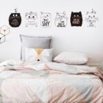 Cute Cat Wall Stickers Fashion Home Decor 6 Pcs Cats Black White Cats Wallpapers DIY Kids Room Decoration jm7338 - Image 4