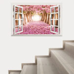 3D Cherry Blossoms Floral Tree Scenery Window Wall Stickers xh0999 - Image 4