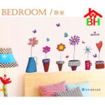 Ay947 Cute Flower Wall Sticker Kitchen Window Sticker Butterfies Wall - Image 6