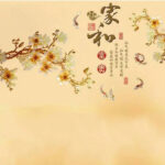 Flowers Koi Fish Carps with Chinese Old Sayings Harmonious Family Means Wealth Wall Stickers Living Room Bedroom Wall - Image 7