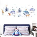 JM7353 Snowflake Forest Animals Children's Room Decorative Painting Wall Sticker - Blue Gray - Image 4