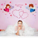 Decorative wall decal love angel and romantic heart XH4152 - Image 2