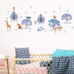JM7353 Snowflake Forest Animals Children's Room Decorative Painting Wall Sticker - Blue Gray - Image 6