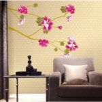 Hibiscus Wall Sticker, Wallpaper, Rental Friendly, Removable, DIY, Redecor, Interior, Flower, Tree, Hibiscus, Pink size 50x70 ay723 - Image 3