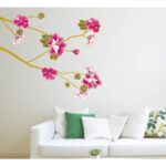 Hibiscus Wall Sticker, Wallpaper, Rental Friendly, Removable, DIY, Redecor, Interior, Flower, Tree, Hibiscus, Pink size 50x70 ay723 - Image 2