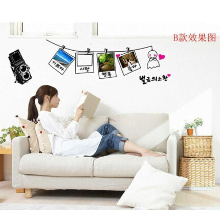 Wall sticker, photo frame, wallpaper sticker, suitable for rental properties, removable, DIY, home decor, interior, photo developing, photo camera, commemorative photo, photography frame size 45x60 ay942b