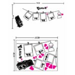 Wall sticker, photo frame, wallpaper sticker, suitable for rental properties, removable, DIY, home decor, interior, photo developing, photo camera, commemorative photo, photography frame size 45x60 ay942b - Image 3