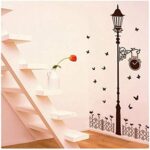 Street lamps and Iron fence Wall Decal Sticker Self - Adhesive Street lamps and Iron fence Instant Wall Decal Sticker for Living Room Bedroom - Image 4