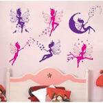 6 Magic Fairy Pink and Purple - Removable and Re-Positionable Children's Room Art Decal Wall Stickers size 60x90  jm8259 - Image 2