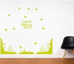 Jm8219 Green Grass Butterfly Art Mural Vinyl Waterproof Wall Stickers Kids Room Decor Nursery Decal Sticker Wallpaper - Image 3