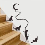 Kids Wall Decals,Wall Decor Stickers For Living Room,Four Cats And Moon Background Wall Stickers Hand-Painted Wall Stickers Removable Self-Adhesive  nc4kit- 32x57 w5 - Image 4