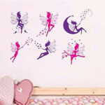 6 Magic Fairy Pink and Purple - Removable and Re-Positionable Children's Room Art Decal Wall Stickers size 60x90  jm8259 - Image 3