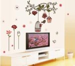 Simple Warm Pink Birdcage Removable Wall Sticker Ay7102 - Image 2