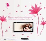 Romantic Red Color Fantastic Flowers Art Wall Sticker Ay9218Bw - Image 3
