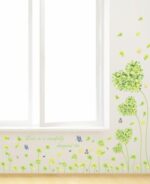 Heart Green Leaf Butterfly Wall Sticker Wall Paper Sticker Renewal Removable Stylish Cute Flower Grass Plant Butterfly Children's Room Decor Present size 50x7 am7047 - Image 5