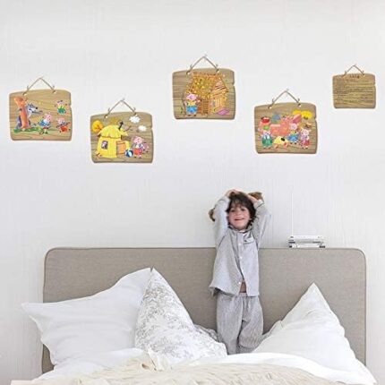 Wall Sticker The Three Little Pigs Children's Home Decor Living Room Bedroom Door Girls Kids Rooms DIY Wall Decals size 60x90 sk9261