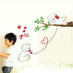WUDHF Cute bear calling love wall stickers home love and happiness decoration children's room cartoon branches size 50x710 sm 570047 - Image 3