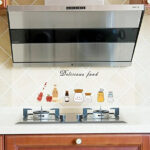 JAAMSO ROYALS Delicious Food Kitchen Oil Proof Heat Resistance Wall Sticker (30 CM X 90 CM)nc002