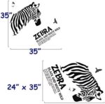 DNVEN 35 inches x 35 inches Zebra Head Black and White Wild Vinyl Wall Sticker Zebra Wall Decals Animal Print Home Murals Decor for Bedrooms Living Rooms - Image 4