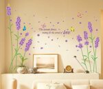 Beautiful Lavender Flowers Vinyl Wall Stickers for Bedroom - Image 3
