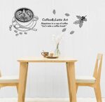 Removable Cafe Latte Coffee Beans Waterproof Wall Stickers For Kids Room size 60x90 - Image 3