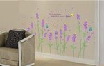 Beautiful Lavender Flowers Vinyl Wall Stickers for Bedroom - Image 4