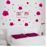 Sk9216 Romantic Pink Rose Wall Sticker - Image 3