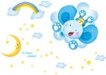 Wall Stickers Creative DIY Decal Cartoon Elephant Balloon Home DecorAbc 1026 - Image 3