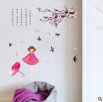 Sk7157 Peach Blossom Girl Wall Sticker - Image 2