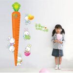 Height Measurement Carrot Rabbits Wall Sticker ay7079 - Image 5