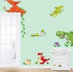 Cartoon Dinosaur World Self-Adhesive Paper Wardrobe Animal Children Room Decorative Wall Stickers- - Image 3