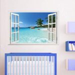 Beach Sea 3D Window Decal WALL STICKER NC010 - Image 3