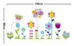 Cartoon Owls Butterflies and Flowers Wall Decals, Children's Room Nursery Removable Wall Stickers Murals size 60x90 jm5116 - Image 4