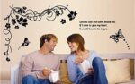 Butterfly Wall Sticker Black Vinyl Wall Art Floral Wall Paper PVC Removeable Wall Decor AY-817 - Image 7
