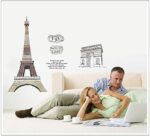 France Eiffel Tower Wall Sticker with quotes AY1930 - Image 8