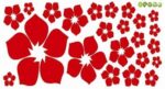 Beautiful Flowers Decals for Kid Room-Freestyle to Décor Wall Decals for Living Room-Wall Sticker Decals-Wall Stickers for Living Room Pictures-Adhesive Stickers for Furniture Home (Red) - Image 2
