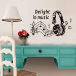Jm8265 Generic Home Earphone Note Print Water Resistant Wall Sticker DIY Wallpaper - Image 5