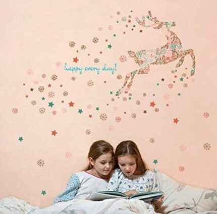 CRYSTAL KIDS  Christmas New Year Wall Decoration Reindeer Snowflake Christmas Wall Sticker Decal size 50x70 xls7166