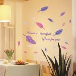 Angel Feather Decorative Wall Sticker Romantic Quotes Eternal Love Wallpaper Living Room Home Decor - Image 3