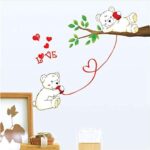 WUDHF Cute bear calling love wall stickers home love and happiness decoration children's room cartoon branches size 50x710 sm 570047 - Image 4