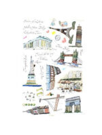 Alcoa PrimeHome Decor Colorful DIY Mural World Building Wall Sticker 1.2mx 1.05m - Image 7