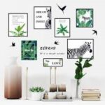 HEUREKA Green Plant with Zebra Design Peel and Stick Self Adhesive Wall Sticker (60 CM X 90 CM) - Image 2
