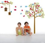 Kid's Tree with Birdcage Paper DIY Decals size 60x90 ay9097 - Image 3
