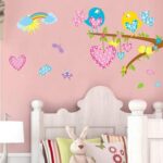 Tree Bird Cartoon Removable Tree Heart Wall Sticker Cozy Romantic Bedroom Living Room Kitchen Bathroom Removable Wall Sticker 50X70CM - Image 3