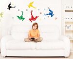 Playing Football Wall Decal Home Sticker House Decoration WallPaper Removable Living Dinning Room Bedroom Kitchen Art Picture Murals DIY Stick Girls Boys kids Nursery Baby Playroom Decoration by fashionbeautybuy1 size 60x90 nc029 - Image 2