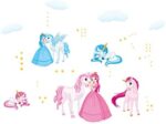 Cartoon Princess and Unicorn Wall Decals NC5070 - Image 3
