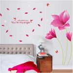 Removable Romantic Pink Orchid 3D Wall Paper For Home Decor, Waterproof Wallpaper For Living Room Baby Kids Girls Bedroom Decorative, Diy Wall Sticker, Wall Decals size 60x90 ay9277 - Image 3