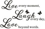 Live Love Laugh - Wall Sticker Art Mural Quote Lettering Living Room Decal (Brown, X Large) - Image 3